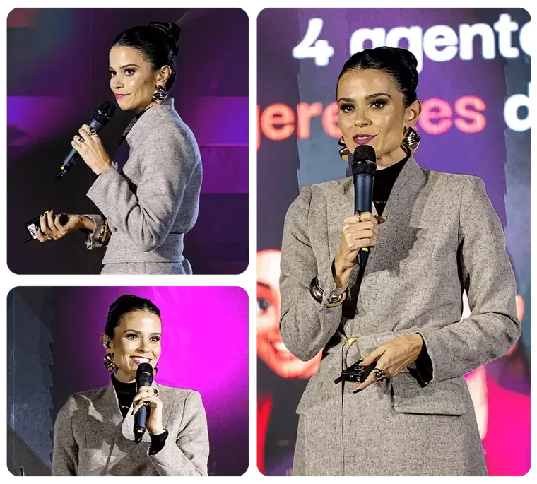 Amanda palestrando no congresso